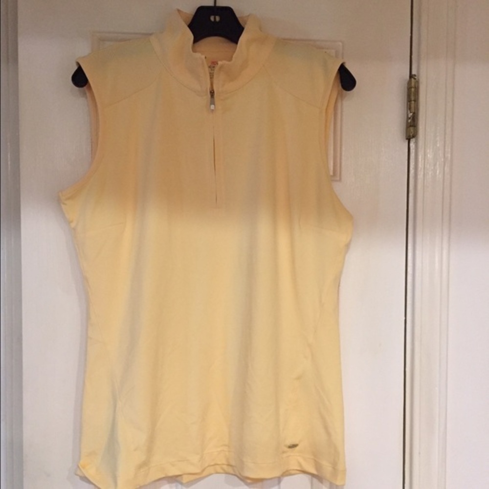 DOCKERS Zip-neck Sleeveless Top L & XL Yellow NWT